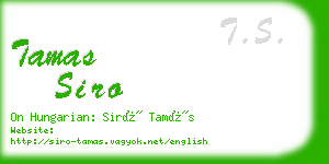 tamas siro business card